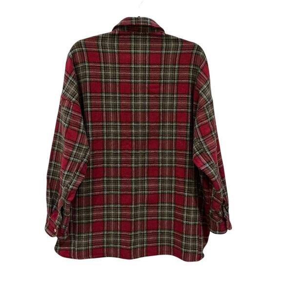 Frank & Eileen McLoghlin Utility Jacket Red Black Textured Flannel Size XS Small - Picture 9 of 14